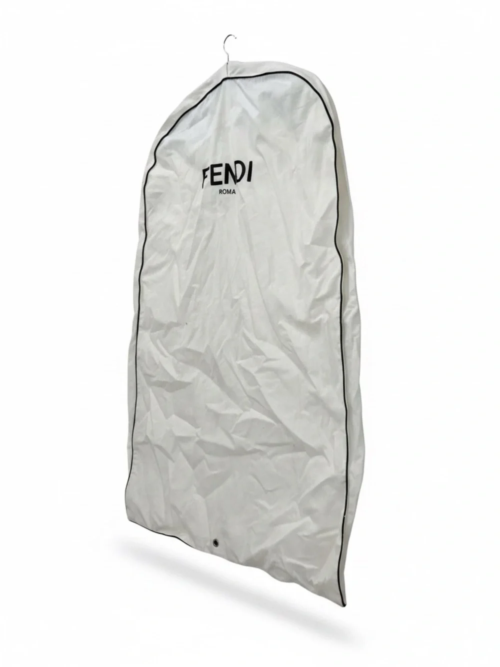 Fendi White Garment Bag with Black Trim